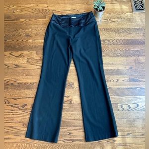 Black Dress Straight Leg Pants with Silk-Like Waist Band. Size: 8